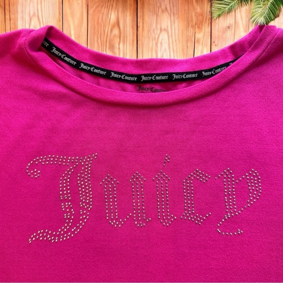 Juicy Couture Pink Rhinestone Logo Pajama Top - XL - Picture 7 of 13